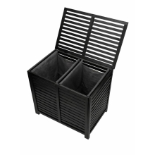 Dwukomorowy kosz na pranie BAMBOO BLACK 60x40x60cm